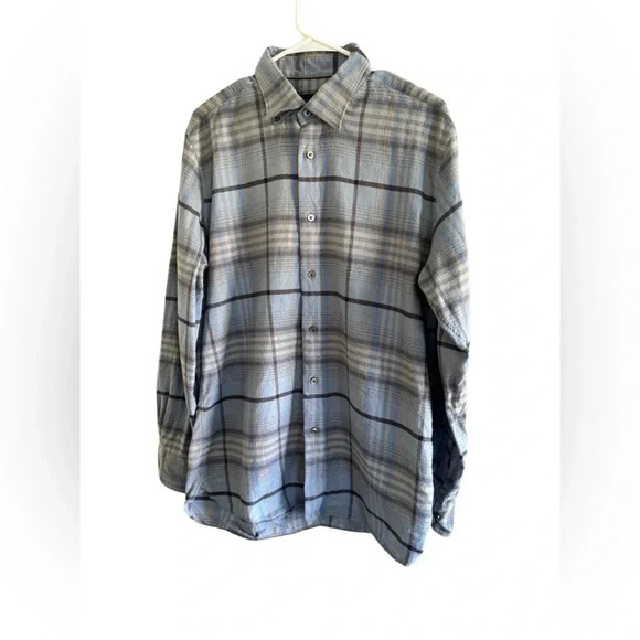 Calder Carmel Limited Edition 1/70 Blue Gray Collared Button Down Flannel Shirt - Picture 1 of 13